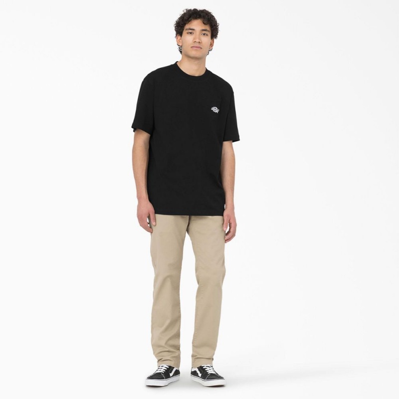 Black Dickies Summerdale Short Sleeve Men's T-Shirt | 531-HYNRTC