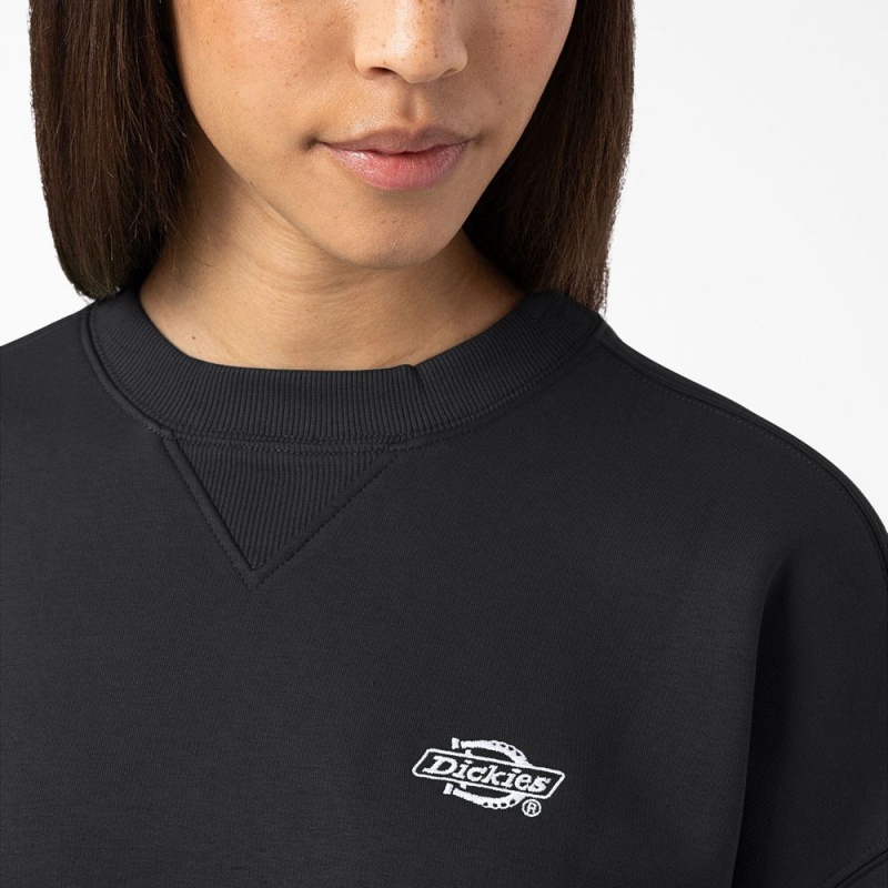 Black Dickies Summerdale Women's Sweatshirt | 931-BQZXEM