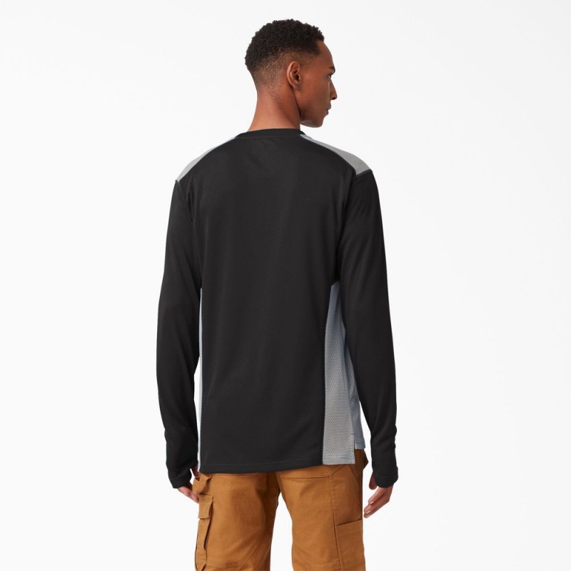 Black Dickies Temp-iQ® 365 Long Sleeve Pocket Men's T-Shirt | 137-ZVRQUS