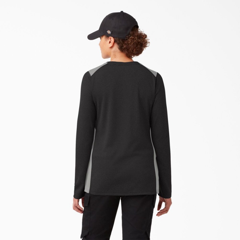 Black Dickies Temp-iQ® 365 Long Sleeve Pocket Women's T-Shirt | 240-YHLAKP