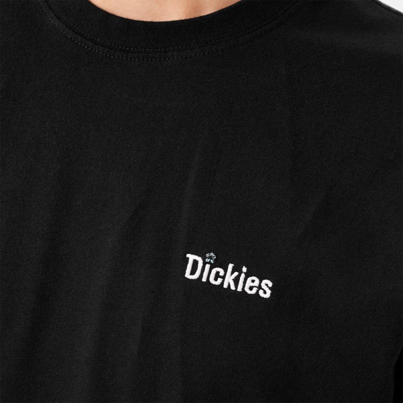 Black Dickies Tom Knox Embroidery Men's T-Shirt | 709-AGJPHE