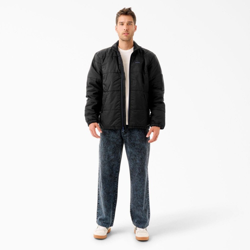 Black Dickies Tom Knox Puffer Men's Jacket | 035-WKLUDB