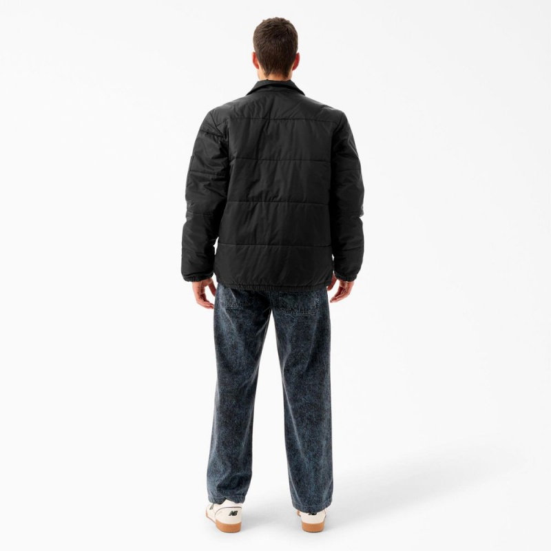 Black Dickies Tom Knox Puffer Men's Jacket | 035-WKLUDB