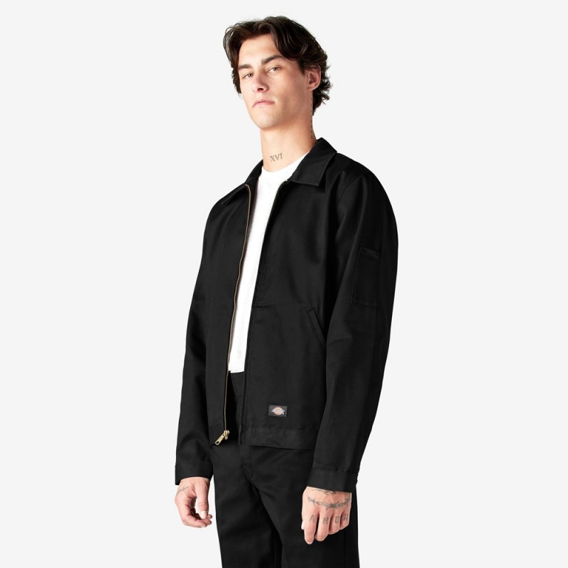 Black Dickies Unlined Eisenhower Men's Jacket | 369-AQRNPY