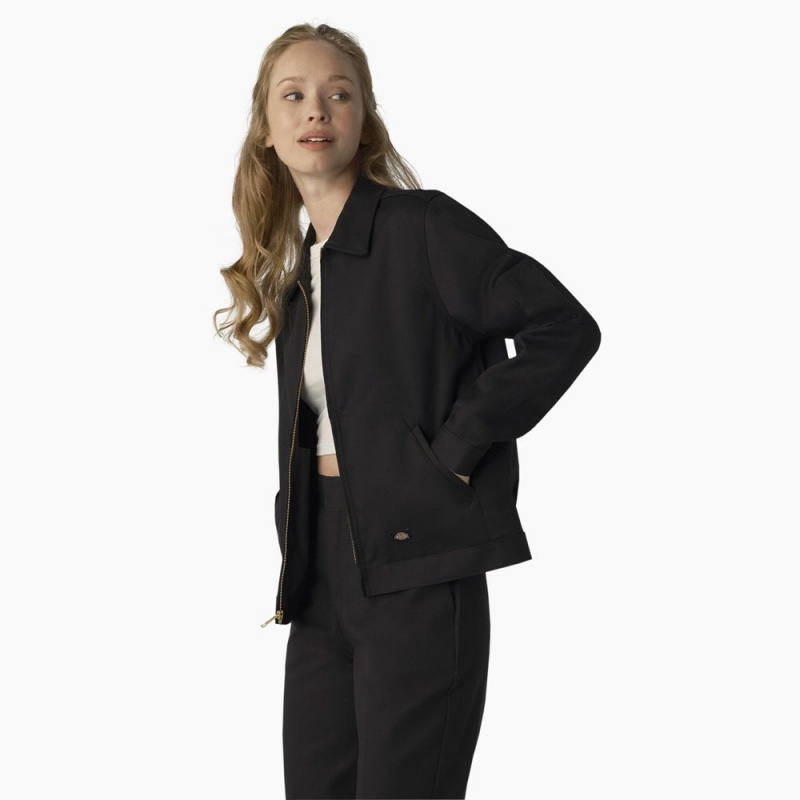 Black Dickies Unlined Eisenhower Women's Jacket | 862-MYKXSA