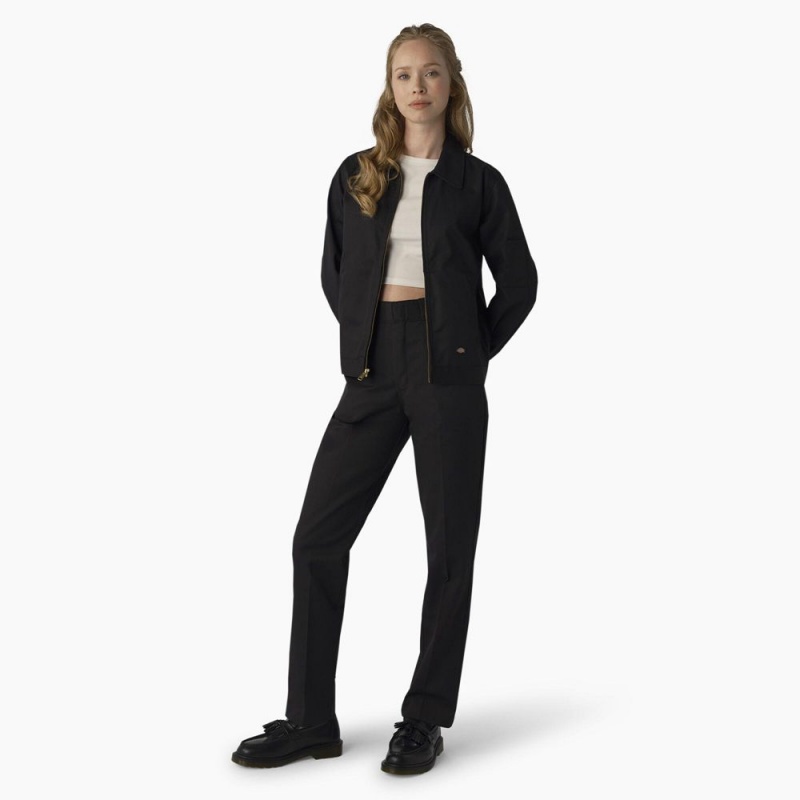 Black Dickies Unlined Eisenhower Women's Jacket | 862-MYKXSA