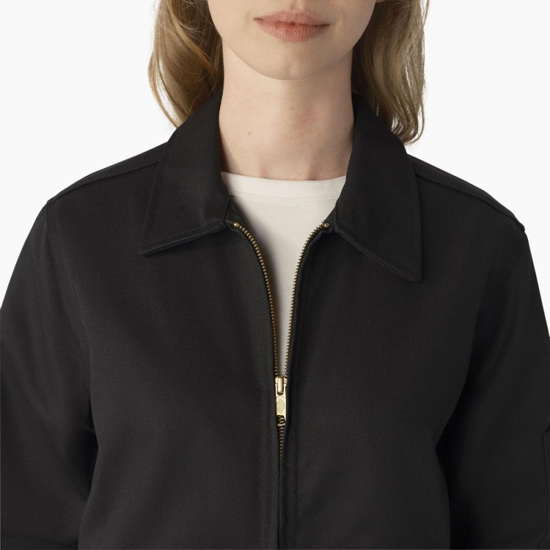 Black Dickies Unlined Eisenhower Women's Jacket | 862-MYKXSA