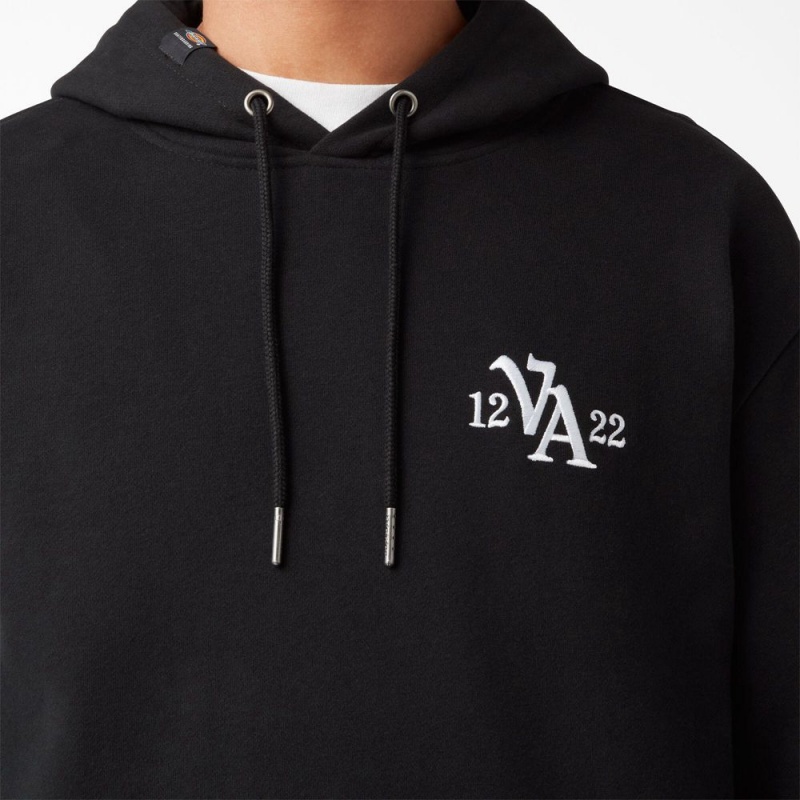 Black Dickies Vincent Alvarez Embroidered Men's Hoodie | 986-UYINVM