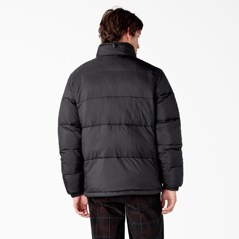 Black Dickies Waldenburg Puffer Men's Jacket | 035-TUQNVW