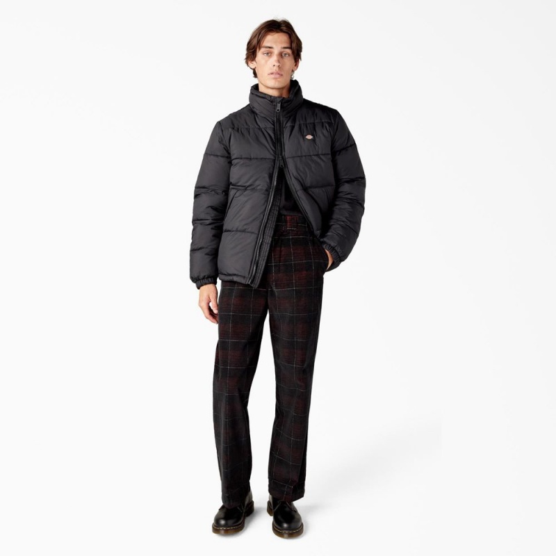 Black Dickies Waldenburg Puffer Men's Jacket | 035-TUQNVW