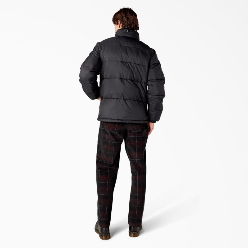 Black Dickies Waldenburg Puffer Men's Jacket | 035-TUQNVW