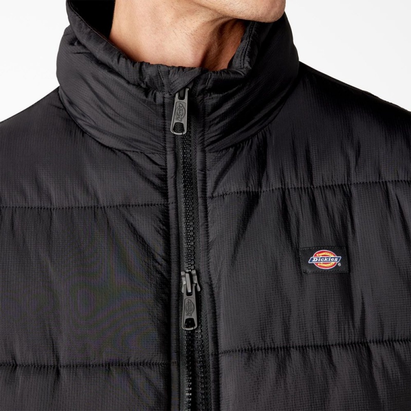 Black Dickies Waldenburg Puffer Men's Jacket | 035-TUQNVW