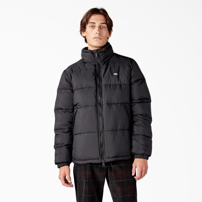 Black Dickies Waldenburg Puffer Men\'s Jacket | 035-TUQNVW