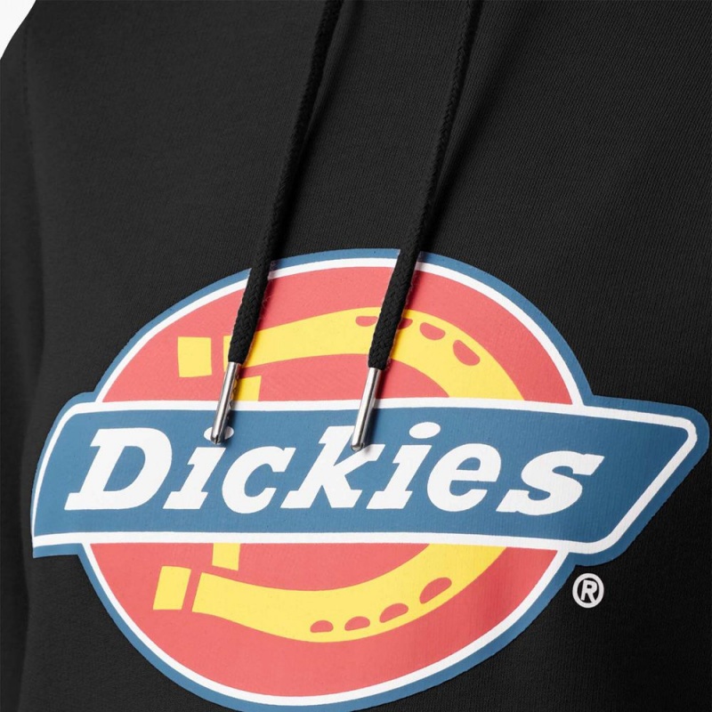 Black Dickies Water Repellent Logo Women's Hoodie | 318-YIGFSA