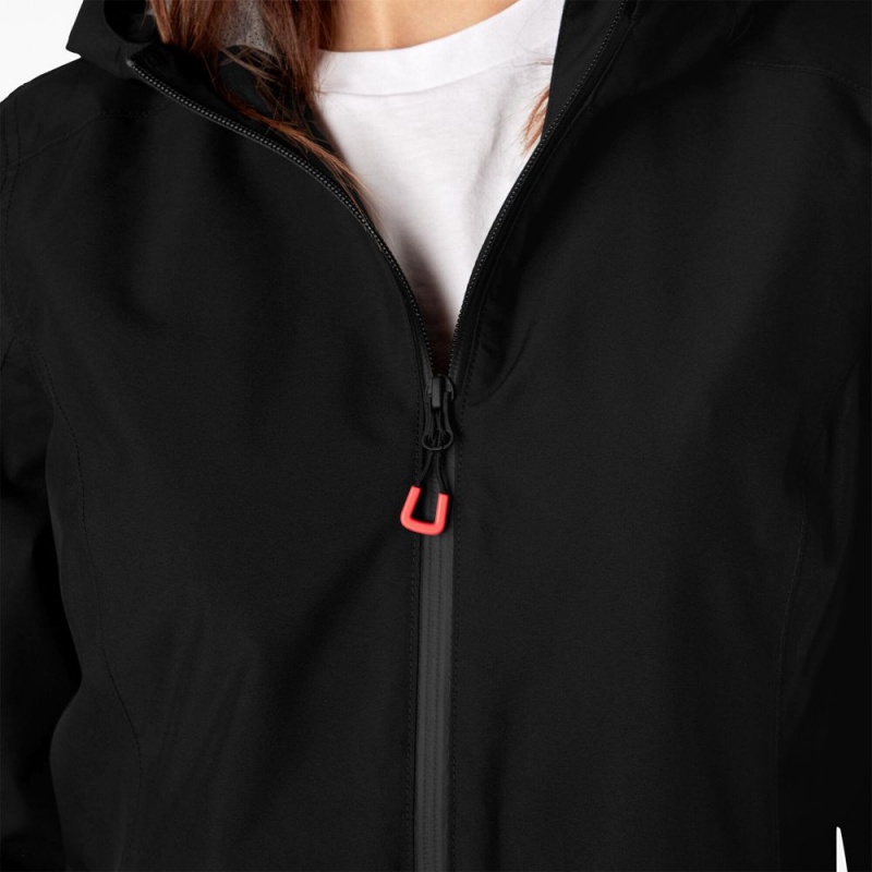 Black Dickies Waterproof Rain Women's Jacket | 289-DWBYPF