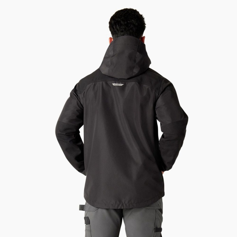 Black Dickies Waterproof Shell Men's Jacket | 451-MEFBZN