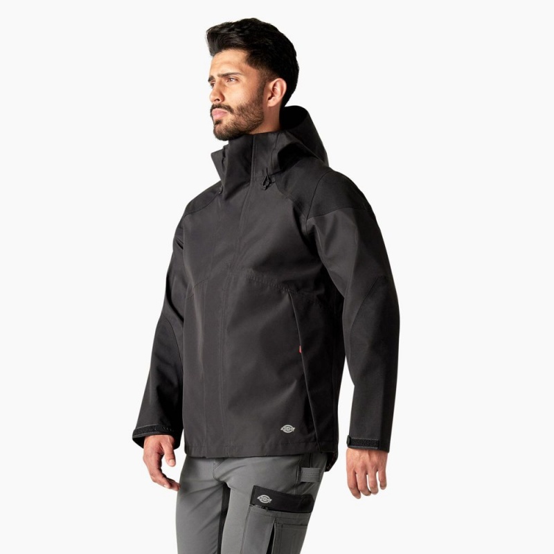 Black Dickies Waterproof Shell Men's Jacket | 451-MEFBZN