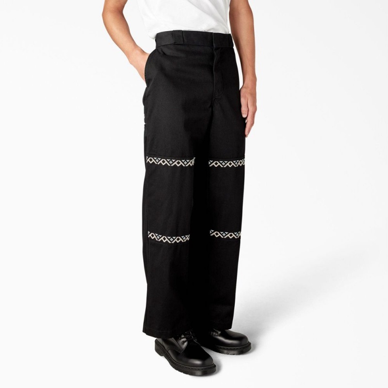 Black Dickies Wichita Embroidered Double Knee Men's Pants | 046-SWRNGZ