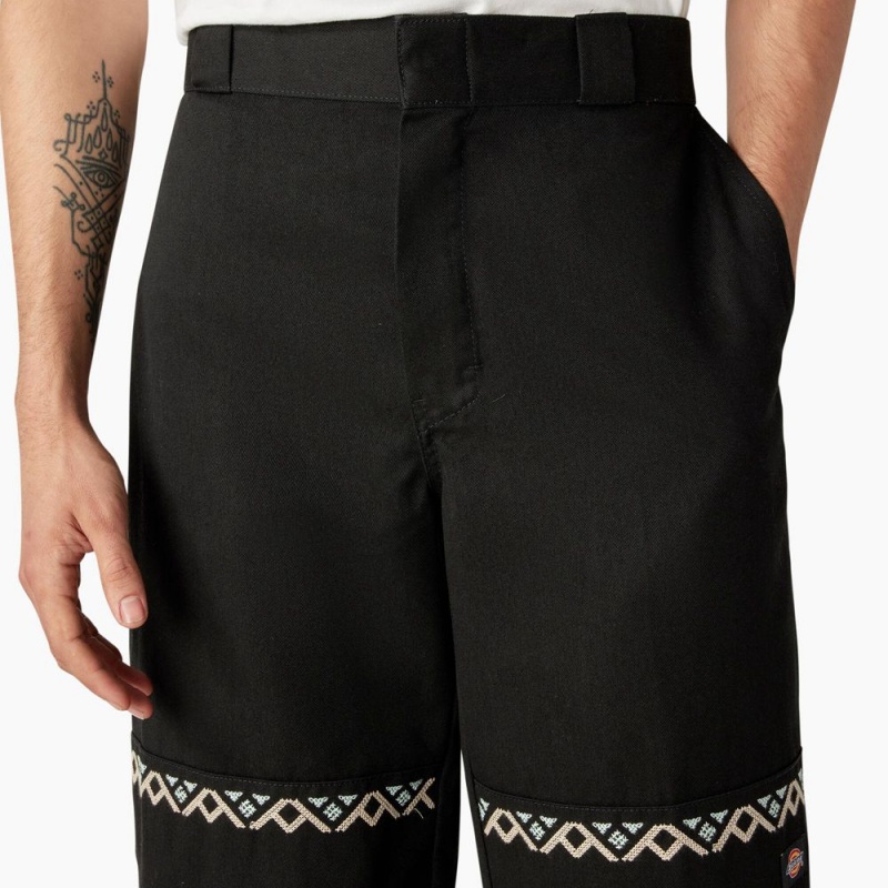 Black Dickies Wichita Embroidered Double Knee Men's Pants | 046-SWRNGZ