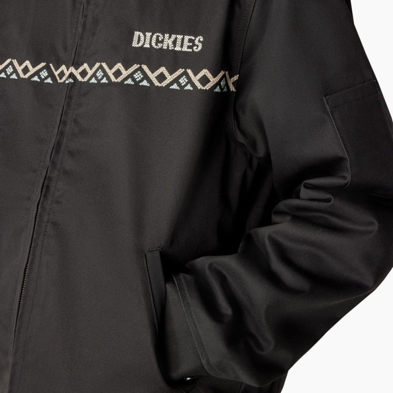 Black Dickies Wichita Lined Eisenhower Men's Jacket | 498-KTCPBU