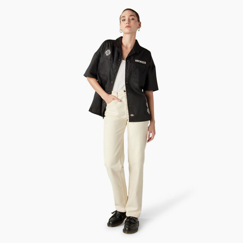 Black Dickies Wichita Women's Work Shirts | 601-JCISHA