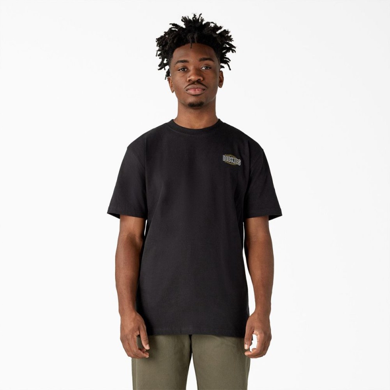 Black Dickies Workwear Sign Heavyweight Men's T-Shirt | 082-XPQRBA