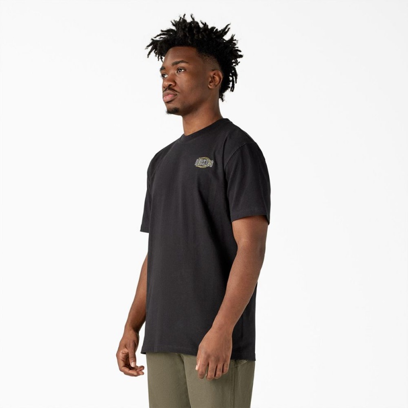 Black Dickies Workwear Sign Heavyweight Men's T-Shirt | 082-XPQRBA