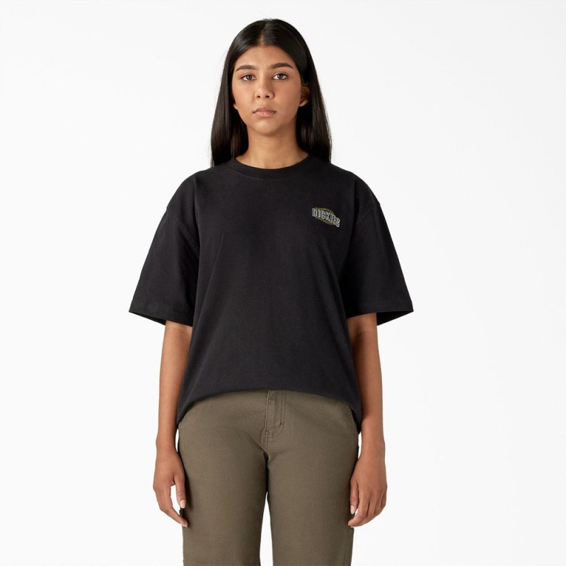 Black Dickies Workwear Sign Heavyweight Women's T-Shirt | 694-CUSVQH