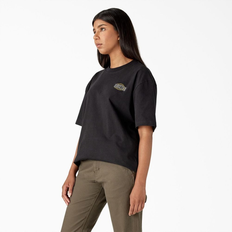 Black Dickies Workwear Sign Heavyweight Women's T-Shirt | 694-CUSVQH