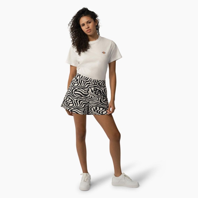 Black Dickies Zebra Regular Fit Print Women's Shorts | 197-SMATHR