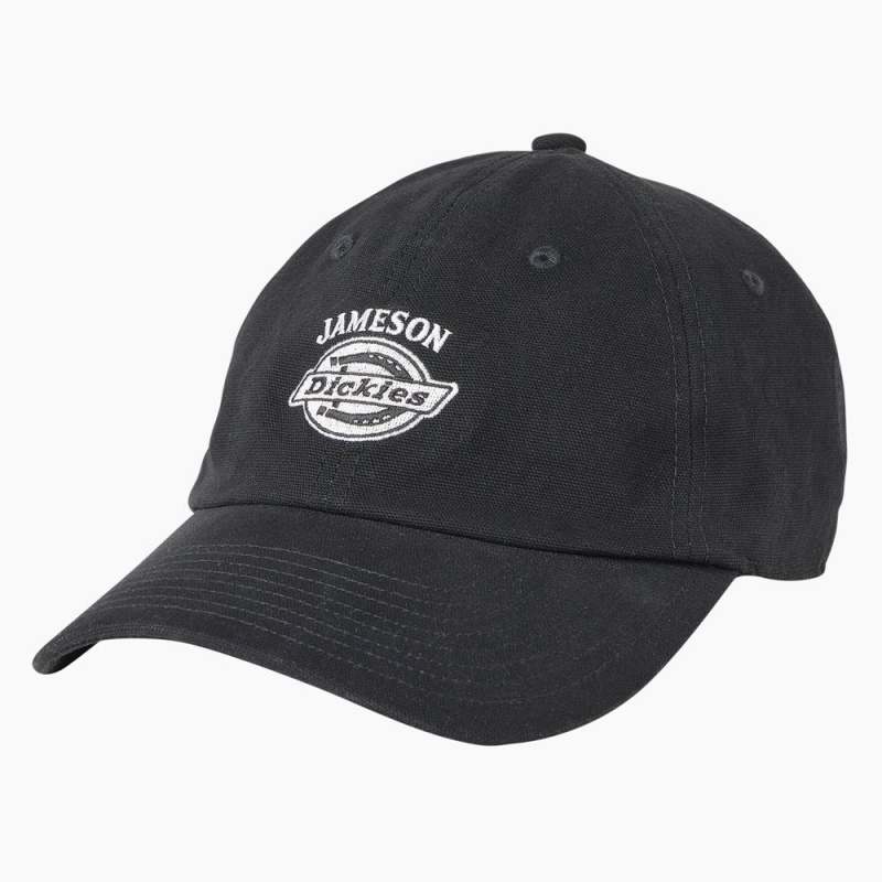 Black Dickies x Jameson Embroidered Men\'s Cap | 795-PWUAXL