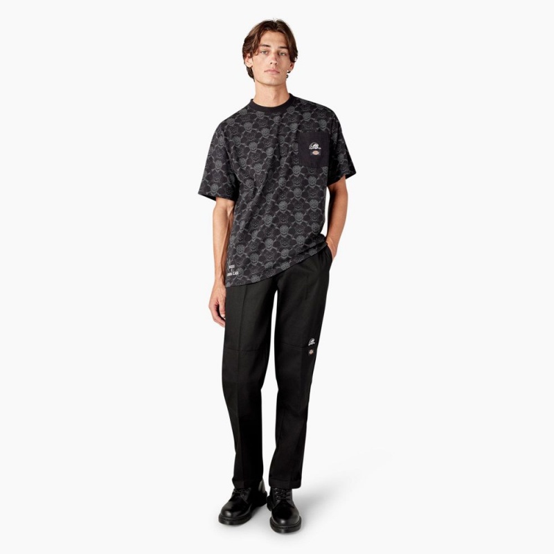 Black Dickies x Lurking Class Men's T-Shirt | 047-JNFBYO