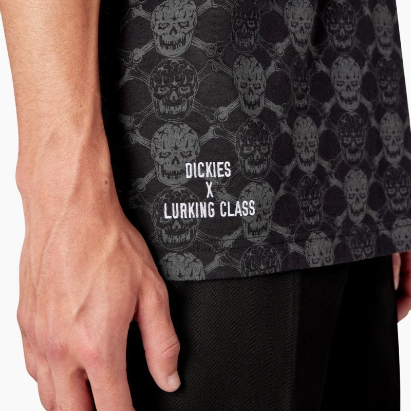 Black Dickies x Lurking Class Men's T-Shirt | 047-JNFBYO