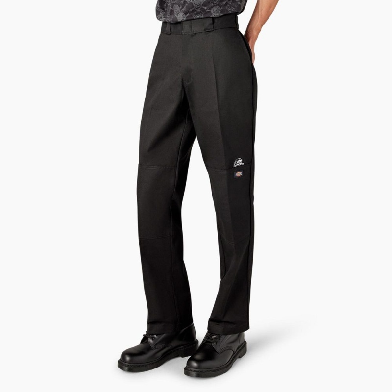 Black Dickies x Lurking Class Regular Fit Double Knee Men's Pants | 854-ORDKVA