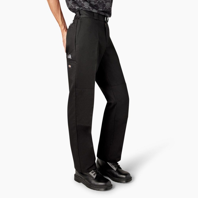 Black Dickies x Lurking Class Regular Fit Double Knee Men's Pants | 854-ORDKVA