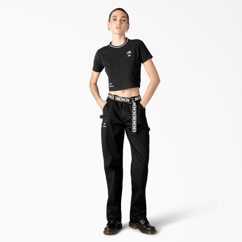 Black Dickies x Lurking Class Relaxed Fit Women's Pants | 581-NAETLM