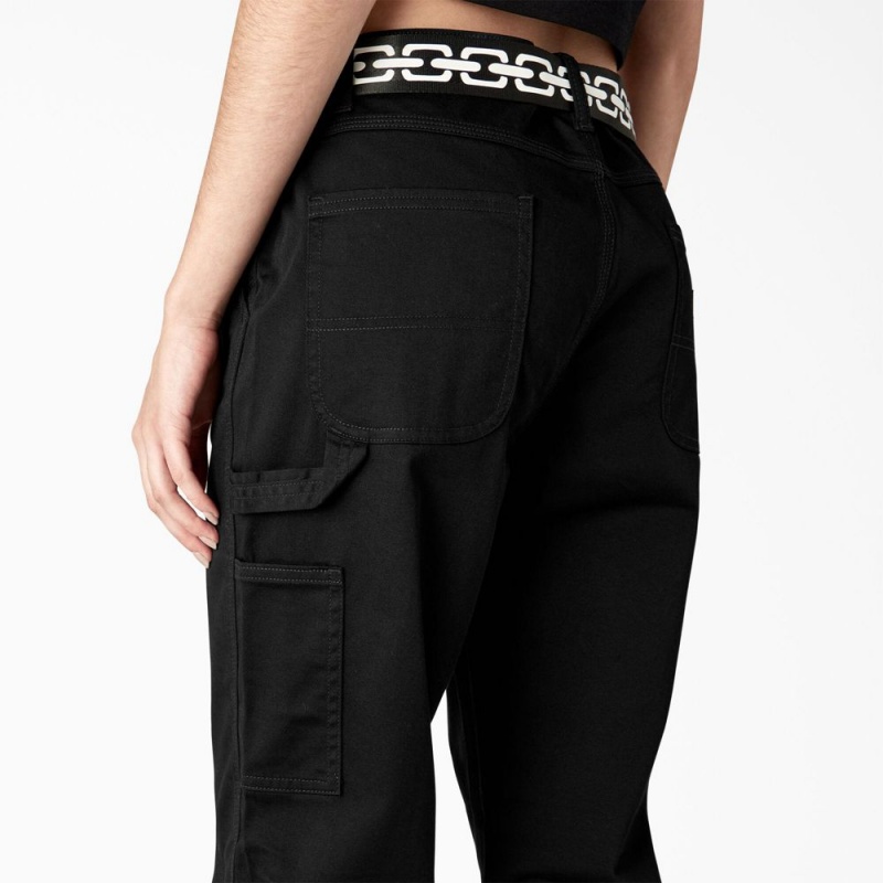 Black Dickies x Lurking Class Relaxed Fit Women's Pants | 581-NAETLM