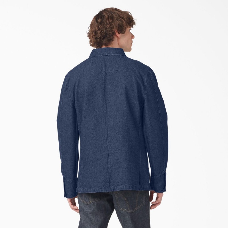 Blue Dickies 1922 Indigo Chore Men's Jacket | 674-QLASZW