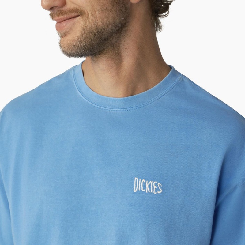 Blue Dickies Bandon Short Sleeve Men's T-Shirt | 120-FJXZRC