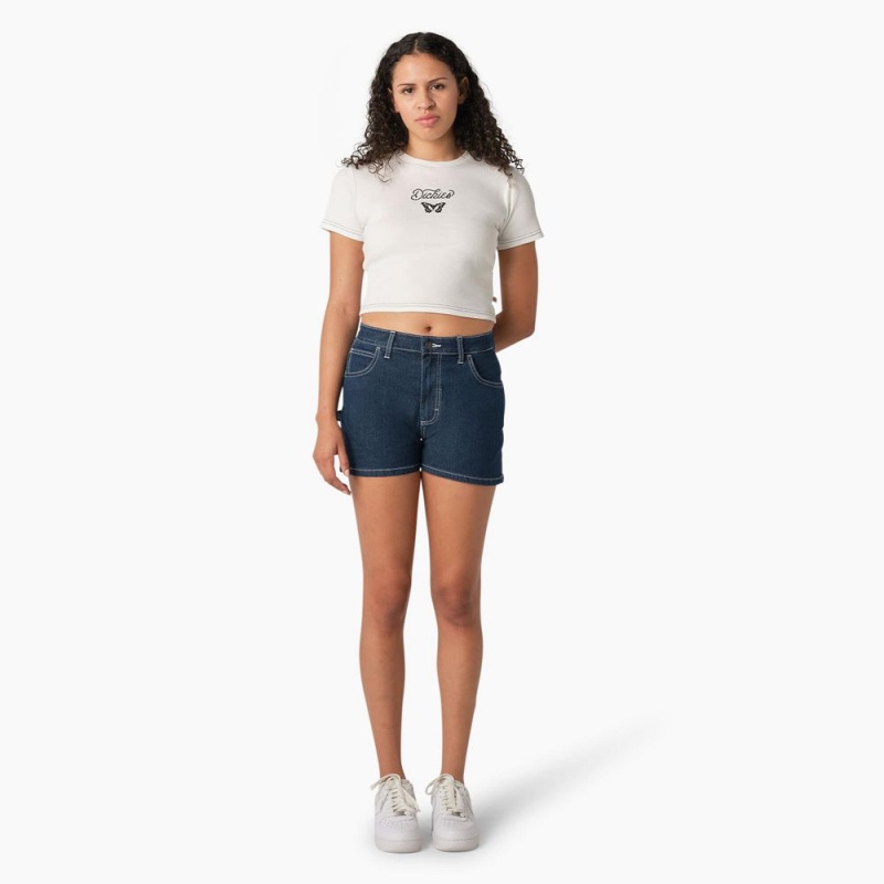 Blue Dickies Carpenter Jean Women's Shorts | 510-BKPDIJ