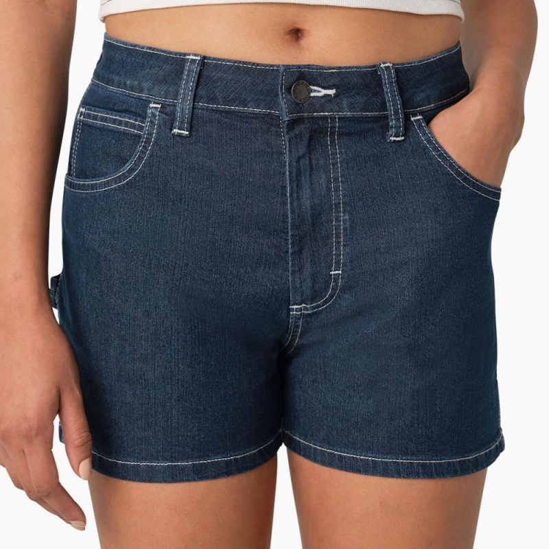 Blue Dickies Carpenter Jean Women's Shorts | 510-BKPDIJ