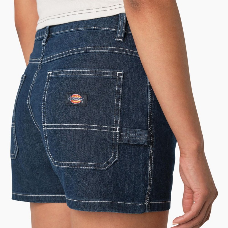 Blue Dickies Carpenter Jean Women's Shorts | 510-BKPDIJ