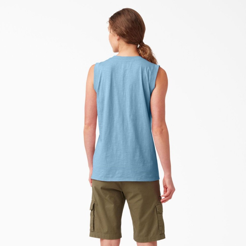 Blue Dickies Classic Women's Tank Top | 026-FMNKHX