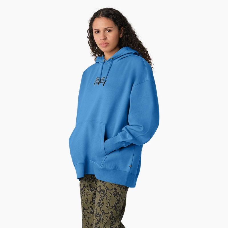 Blue Dickies Creswell Women's Hoodie | 271-NBFQGD