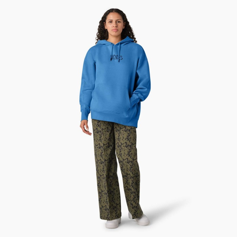 Blue Dickies Creswell Women's Hoodie | 271-NBFQGD