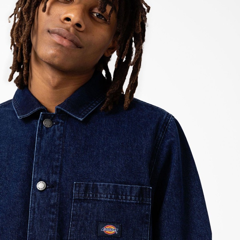 Blue Dickies Denim Chore Men's Jacket | 106-JYOICF