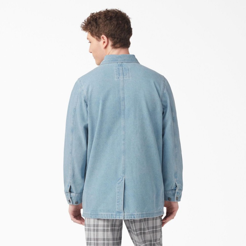 Blue Dickies Denim Chore Men's Jacket | 178-FZINTM