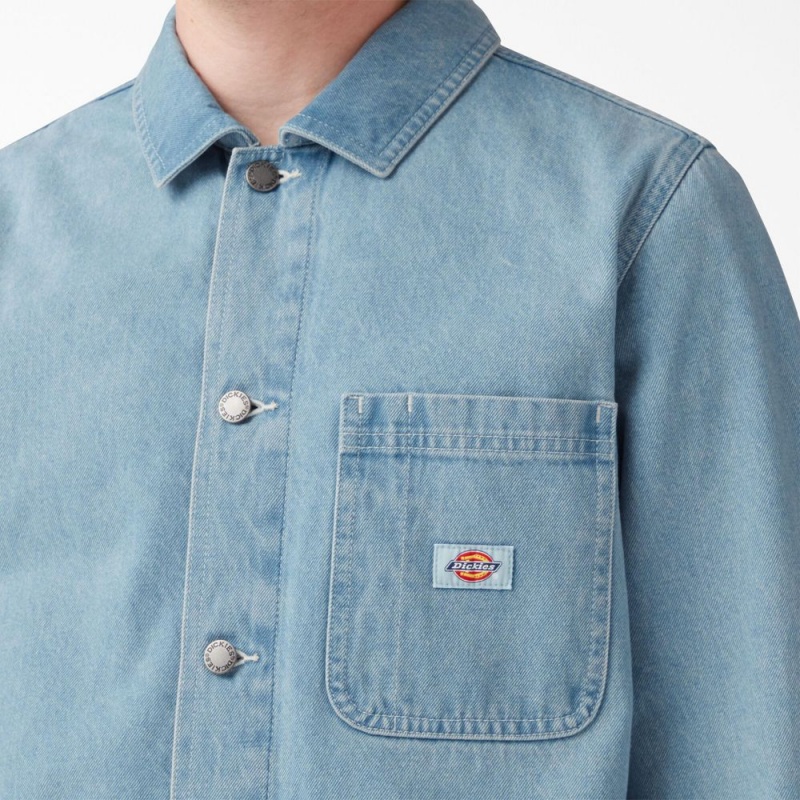 Blue Dickies Denim Chore Men's Jacket | 178-FZINTM