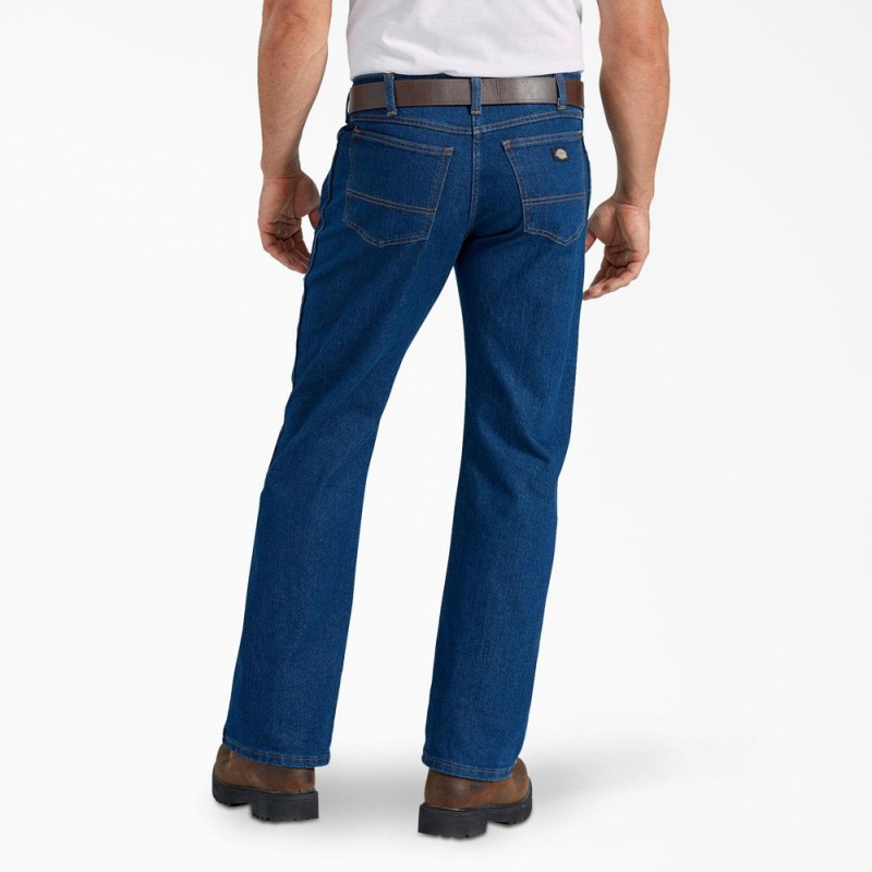 Blue Dickies FLEX Active Waist Regular Fit Men's Jeans | 764-AUGEBK