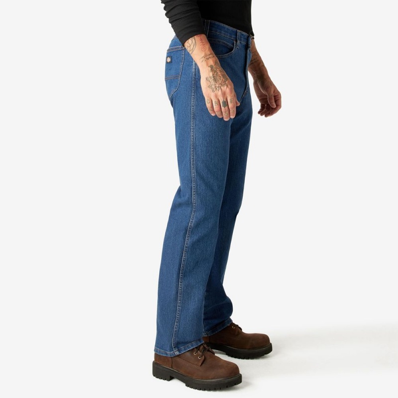 Blue Dickies FLEX Active Waist Regular Fit Men's Jeans | 273-QVRLZK